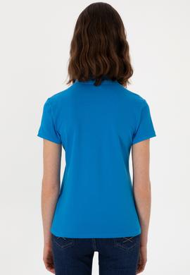 Kadın Saks Tişört - 50280070056