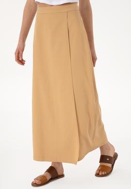 Kadın Camel Maxi Boy Dokuma Etek - 50300666024