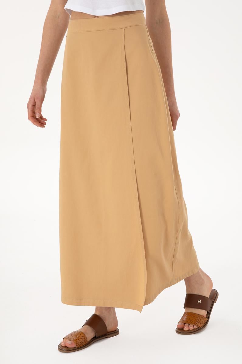 Kadın Camel Maxi Boy Dokuma Etek