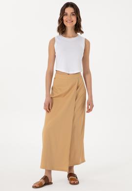 Kadın Camel Maxi Boy Dokuma Etek - 50300666024