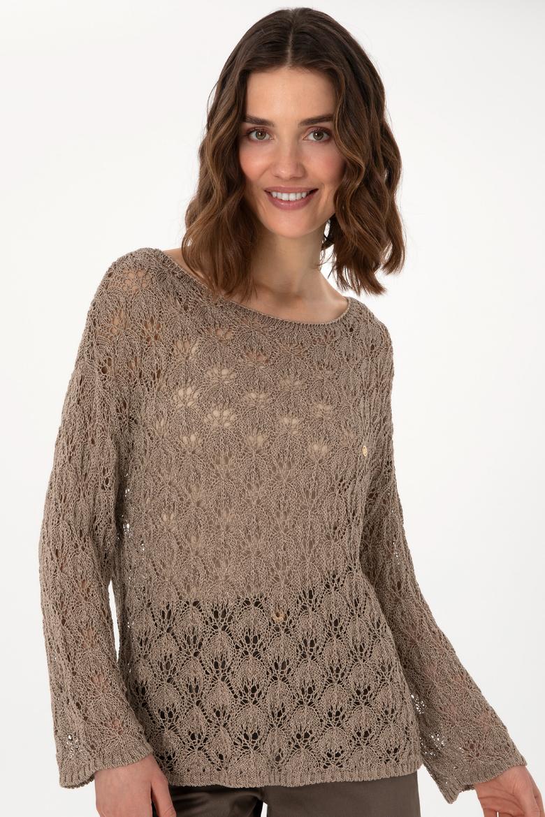 Kadın Açık Haki Bisiklet Yaka Kazak - 50299361011