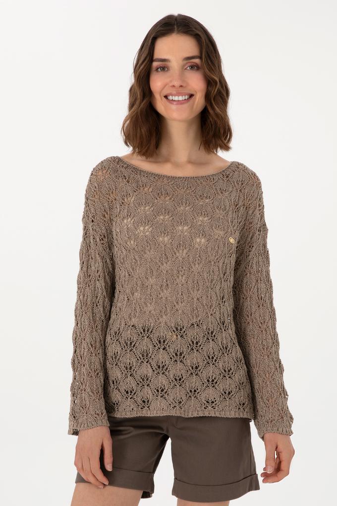 Kadın Açık Haki Bisiklet Yaka Kazak