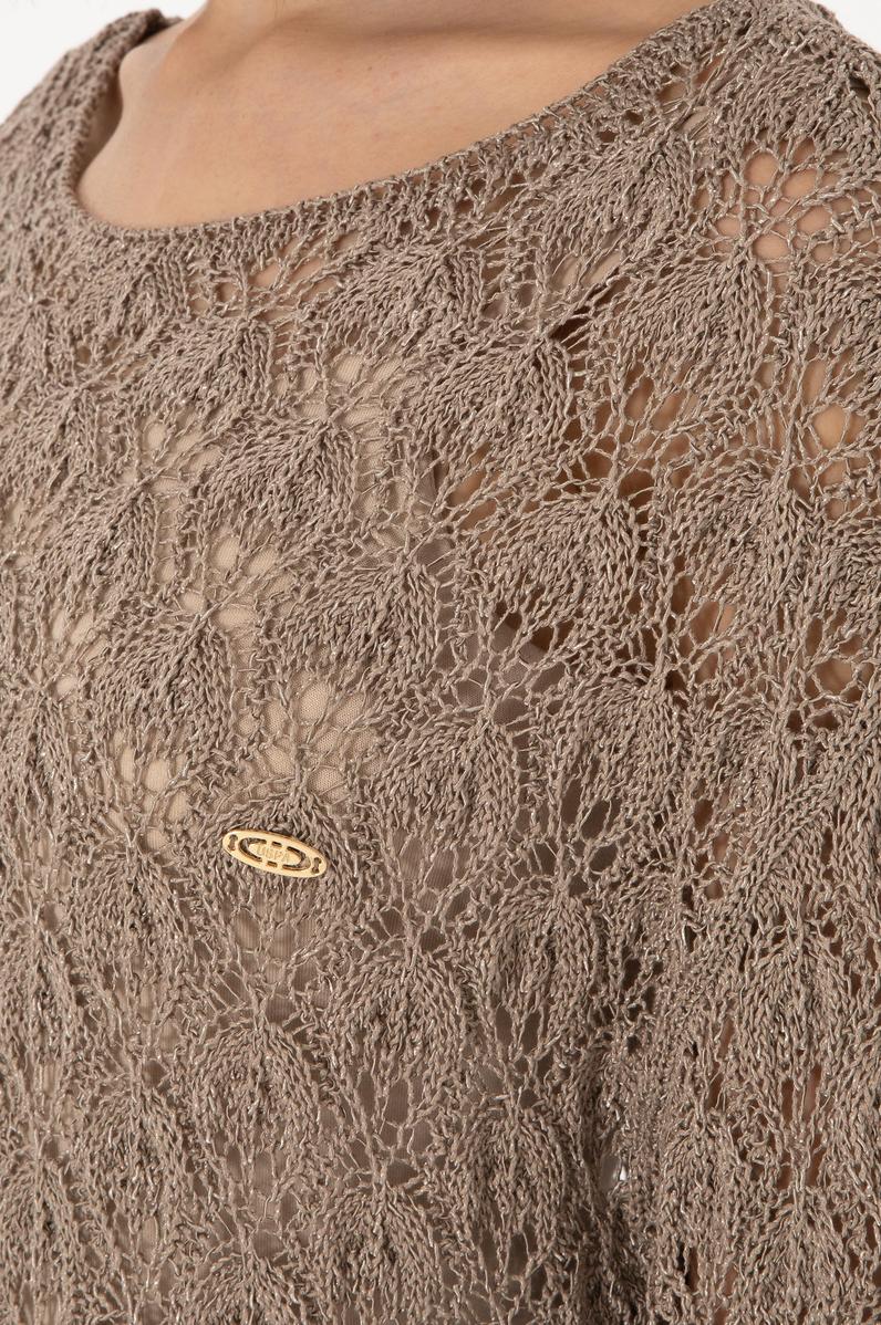 Kadın Açık Haki Bisiklet Yaka Kazak