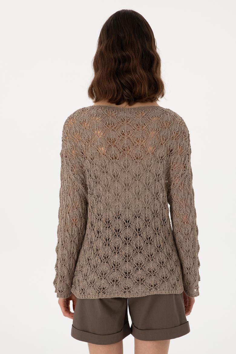 Kadın Açık Haki Bisiklet Yaka Kazak - 50299361011