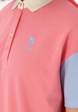 Kadın Pembe Polo Yaka Tişört - 50300799001