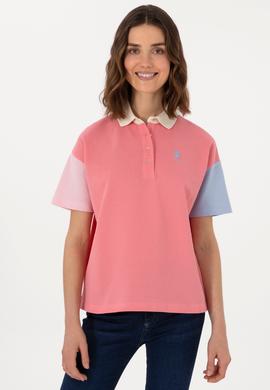 Kadın Pembe Polo Yaka Tişört - 50300799001