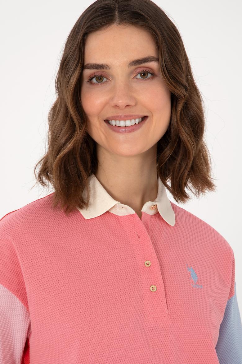 Kadın Pembe Polo Yaka Tişört - 50300799001