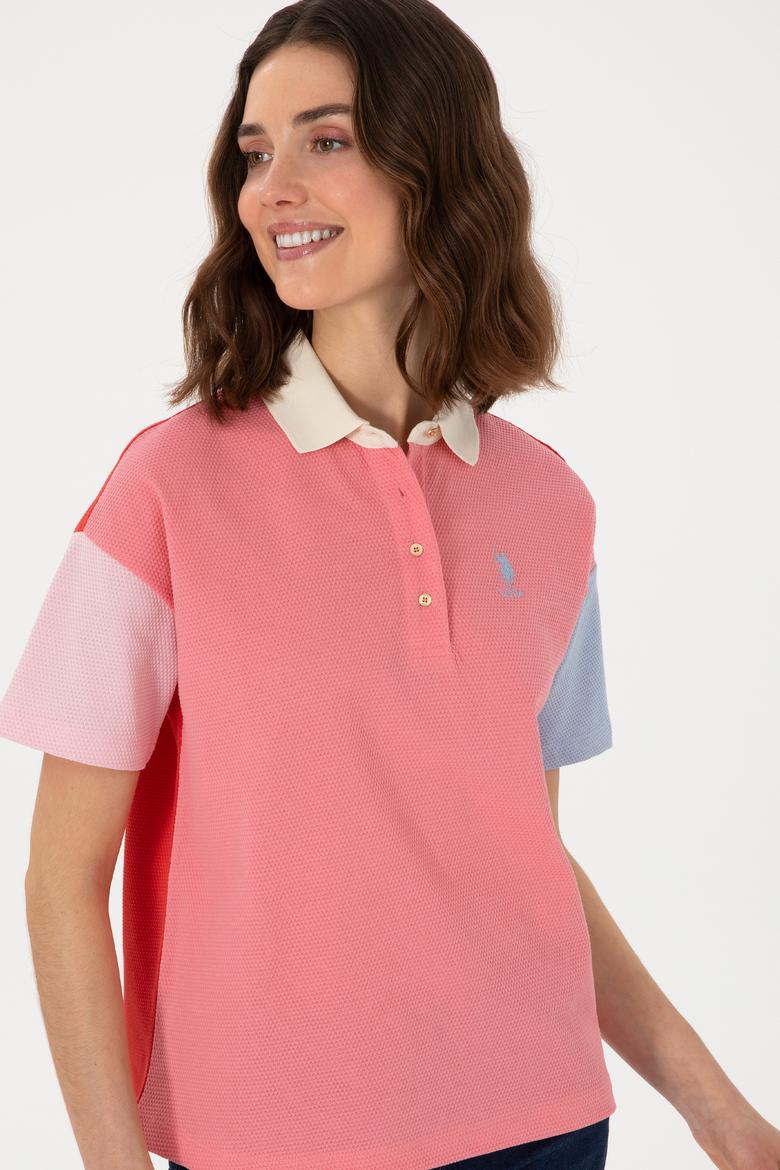 Kadın Pembe Polo Yaka Tişört - 50300799001