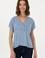 Kadın Mavi V Yaka Tişört