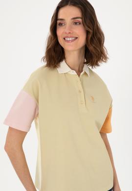 Kadın Açık Haki Polo Yaka Tişört - 50300799009