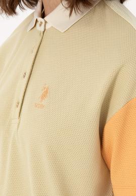 Kadın Açık Haki Polo Yaka Tişört - 50300799009