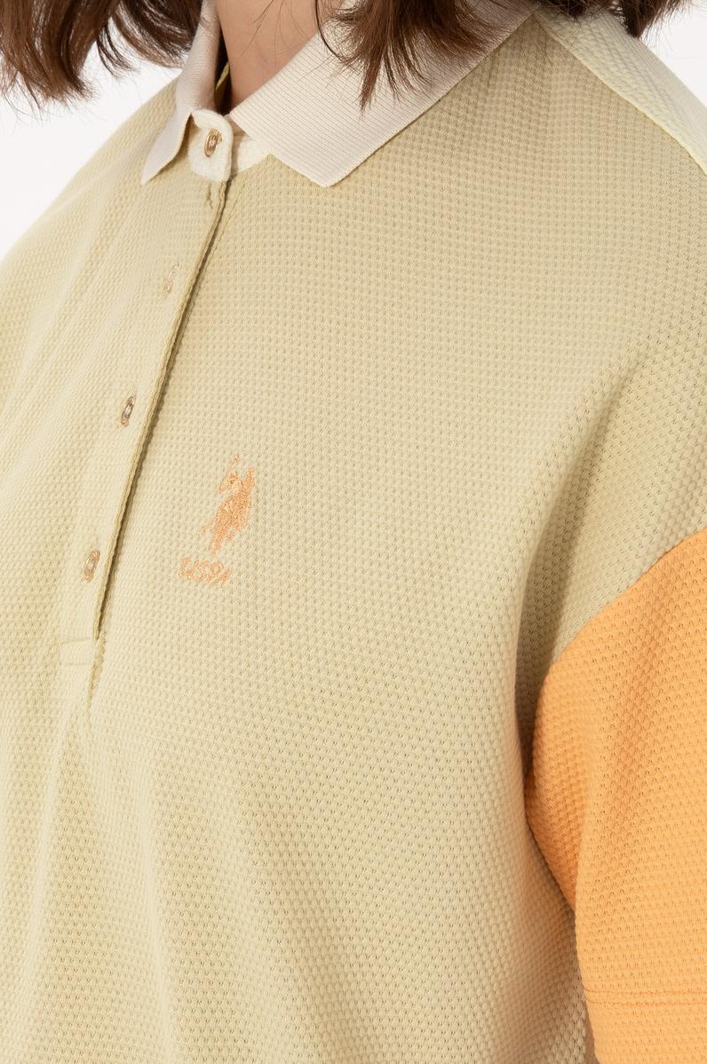 Kadın Açık Haki Polo Yaka Tişört