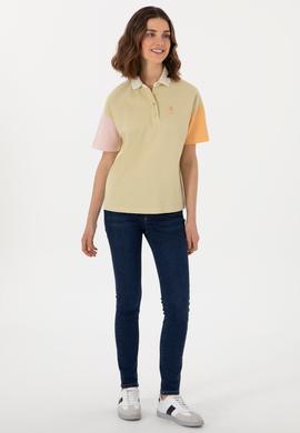 Kadın Açık Haki Polo Yaka Tişört - 50300799009