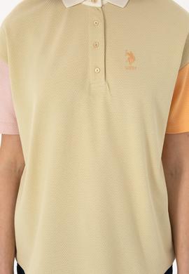 Kadın Açık Haki Polo Yaka Tişört - 50300799009