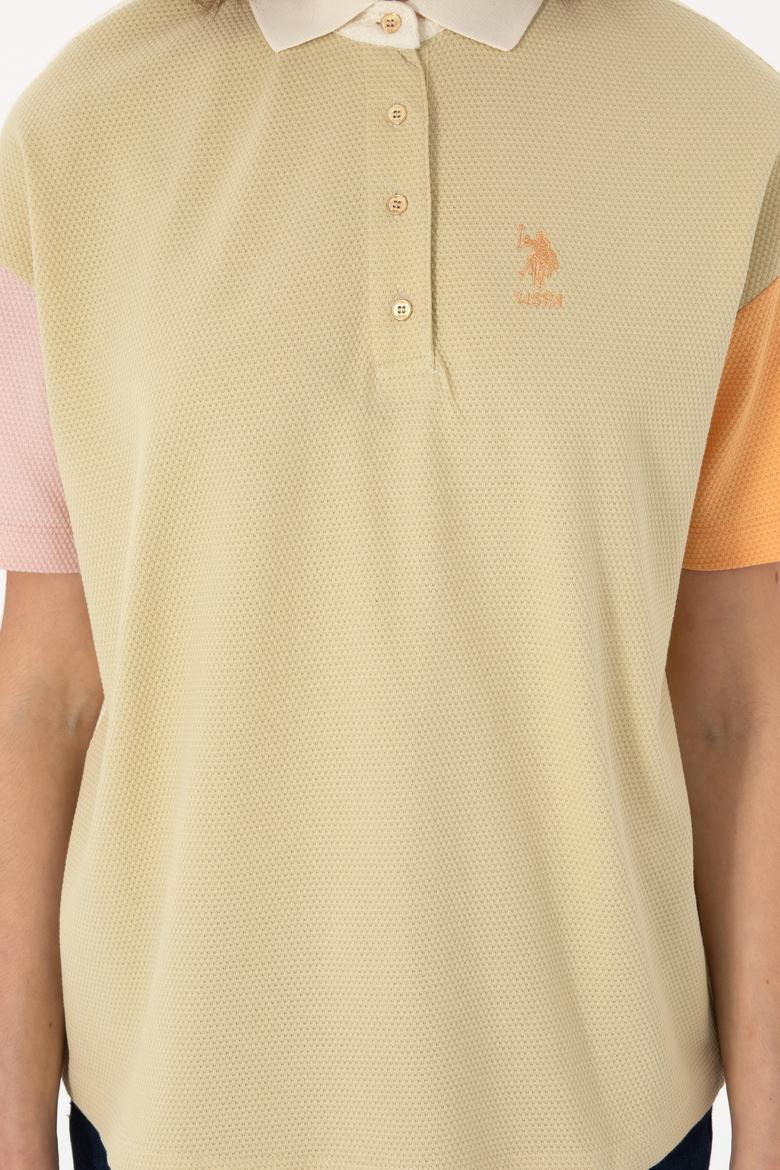 Kadın Açık Haki Polo Yaka Tişört - 50300799009