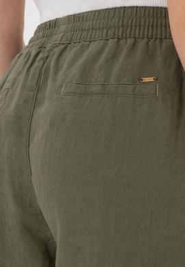 Kadın Koyu Haki Loose Relax Fit Kanvas Pantolon - 50306844022