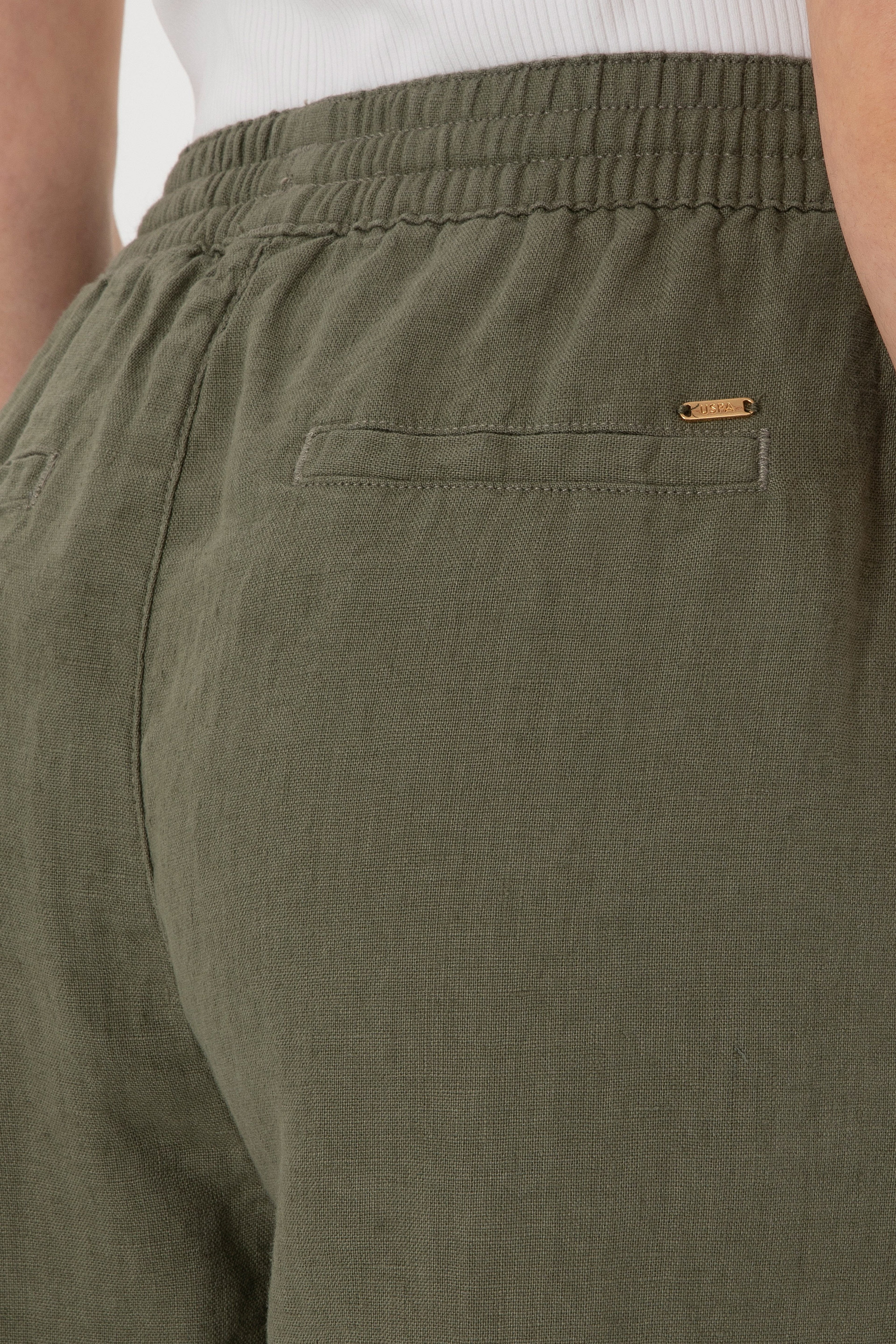 Kadın Koyu Haki Loose Relax Fit Kanvas Pantolon - Image 6