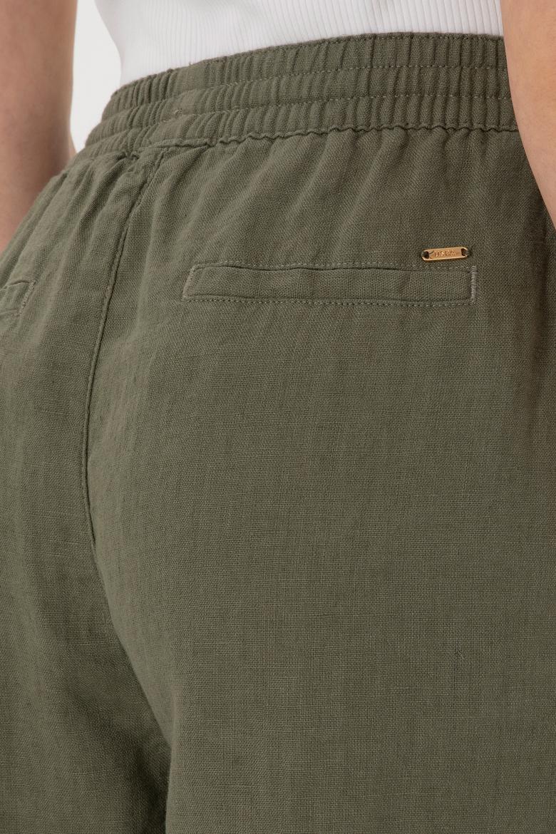 Kadın Koyu Haki Loose Relax Fit Kanvas Pantolon - 50306844022