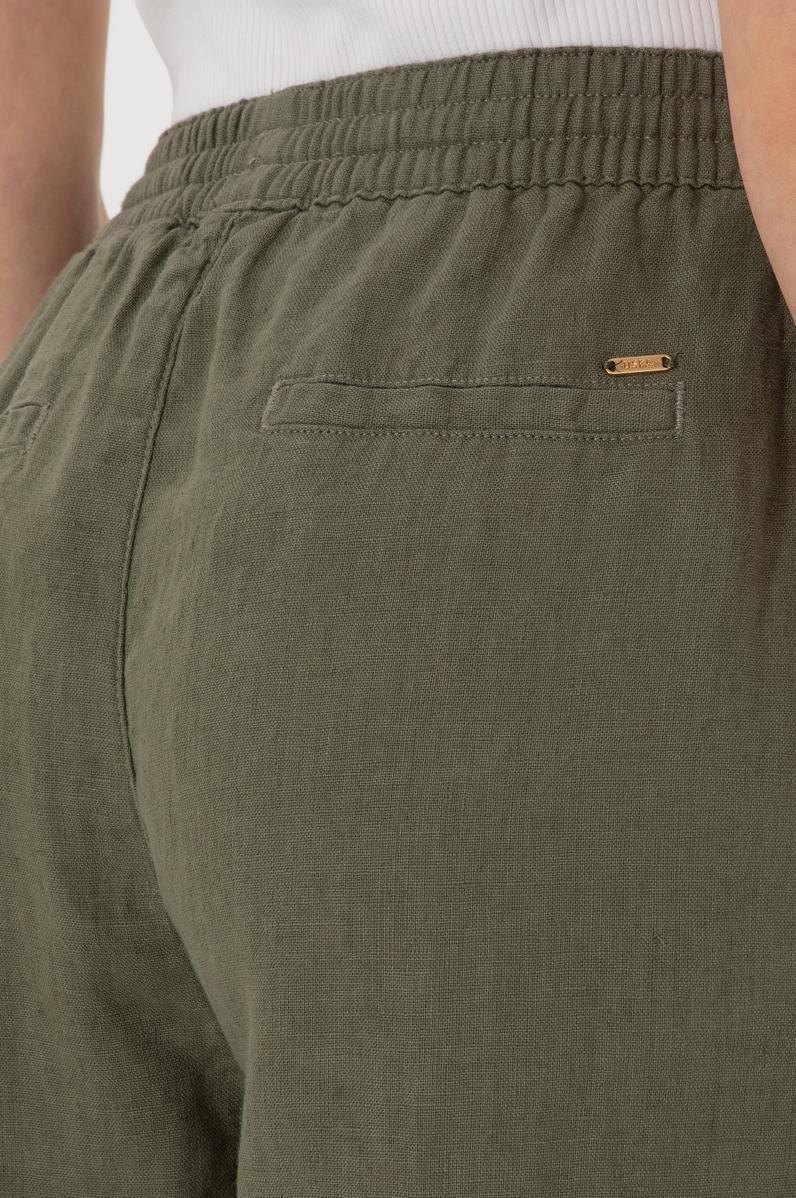 Kadın Koyu Haki Loose Relax Fit Kanvas Pantolon