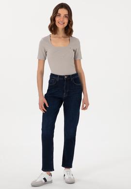 Kadın Mavi Mom High Waist Fit Jean Pantolon - 50308353002