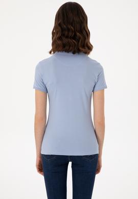 Kadın Açık Mavi Basic Polo Yaka Tişört - 50300896006