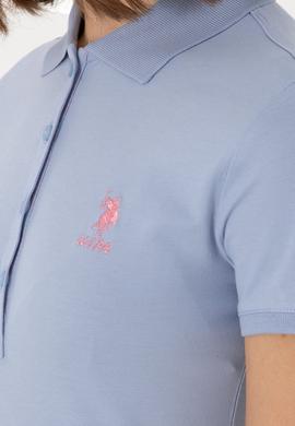 Kadın Açık Mavi Basic Polo Yaka Tişört - 50300896006