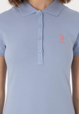 Kadın Açık Mavi Basic Polo Yaka Tişört - 50300896006