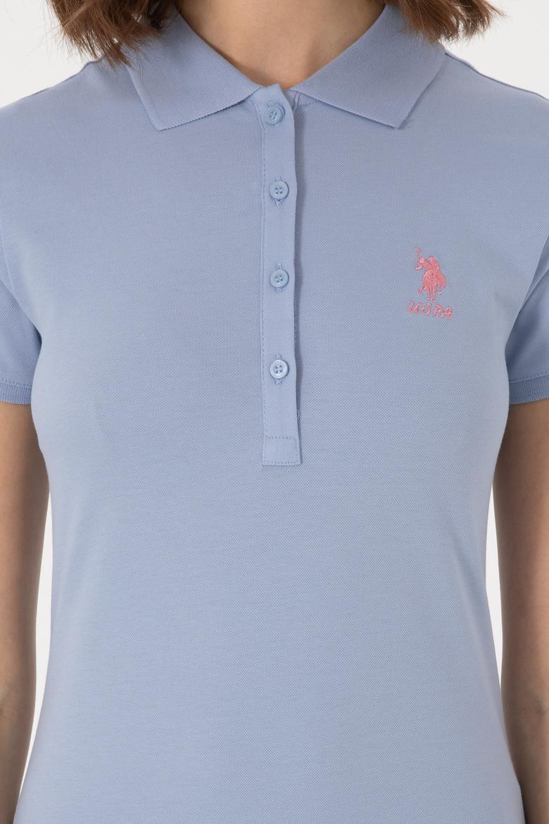 Kadın Açık Mavi Basic Polo Yaka Tişört - 50300896006