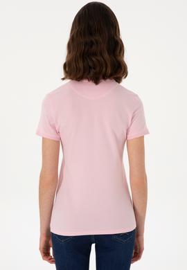Kadın Açık Pembe Basic Polo Yaka Tişört - 50300896226