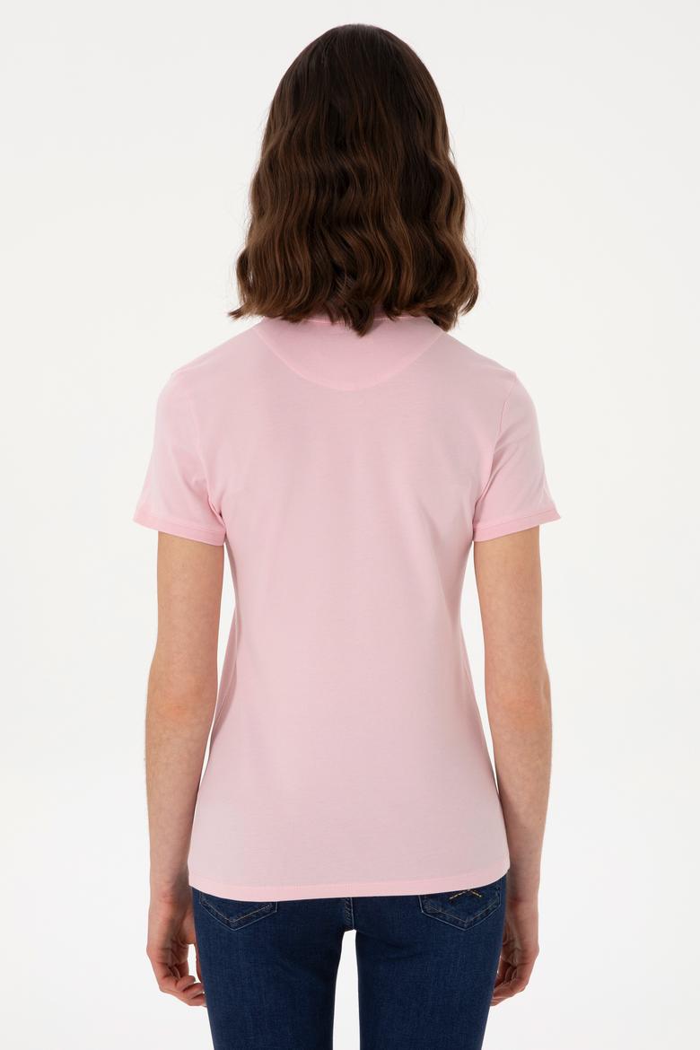 Kadın Açık Pembe Basic Polo Yaka Tişört - 50300896226