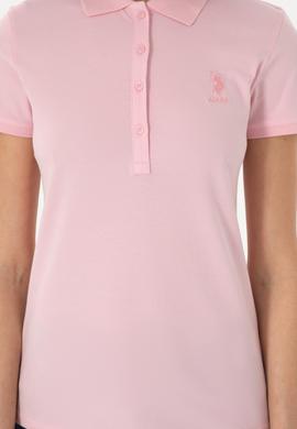 Kadın Açık Pembe Basic Polo Yaka Tişört - 50300896226