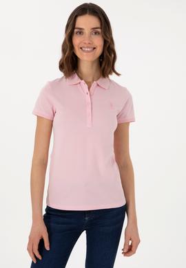 Kadın Açık Pembe Basic Polo Yaka Tişört - 50300896226