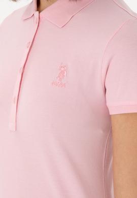Kadın Açık Pembe Basic Polo Yaka Tişört - 50300896226