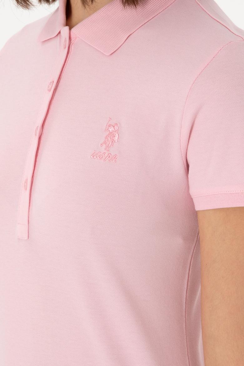 Kadın Açık Pembe Basic Polo Yaka Tişört - 50300896226