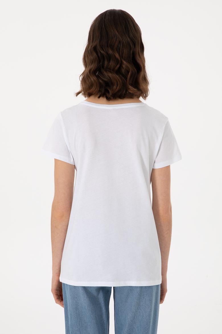 Kadın Beyaz Tişört - 50297454046