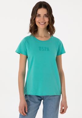 Kadın Mint Bisiklet Yaka Tişört - 50297454022