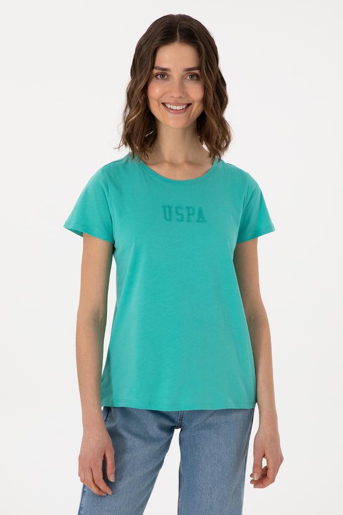 Kadın Mint Bisiklet Yaka Tişört