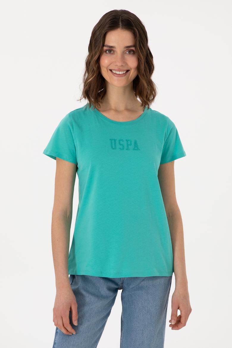 Kadın Mint Bisiklet Yaka Tişört