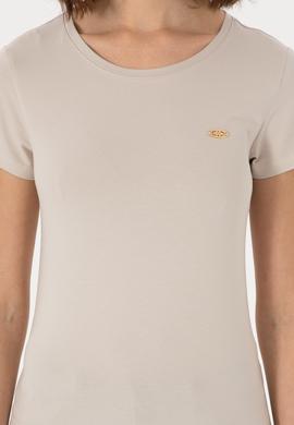 Kadın Taş Bisiklet Yaka Tişört - 50297915043