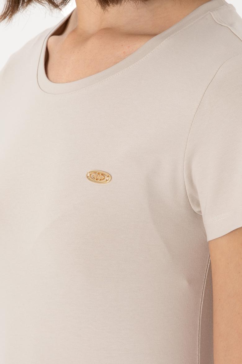 Kadın Taş Bisiklet Yaka Tişört - 50297915043