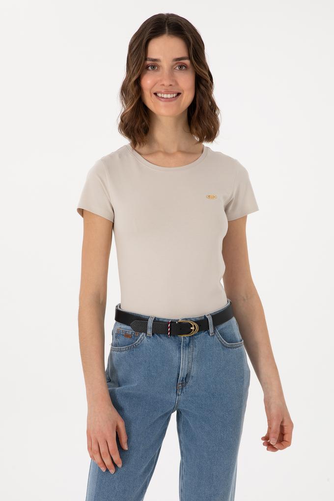 Kadın Taş Bisiklet Yaka Tişört