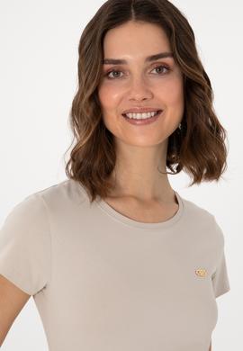 Kadın Taş Bisiklet Yaka Tişört - 50297915043