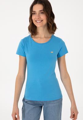 Kadın Turkuaz Bisiklet Yaka Tişört - 50297915055