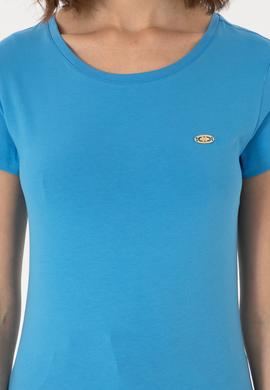 Kadın Turkuaz Bisiklet Yaka Tişört - 50297915055