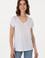 Kadın Beyaz V Yaka Basic Tişört