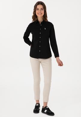 Kadın Siyah Uzun Kollu Basic Gömlek - 50298112023