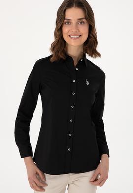 Kadın Siyah Uzun Kollu Basic Gömlek - 50298112023