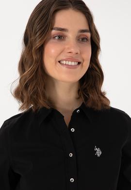 Kadın Siyah Uzun Kollu Basic Gömlek - 50298112023