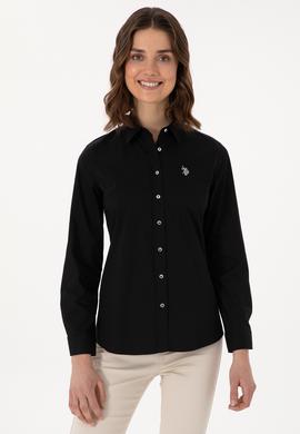 Kadın Siyah Uzun Kollu Basic Gömlek - 50298112023