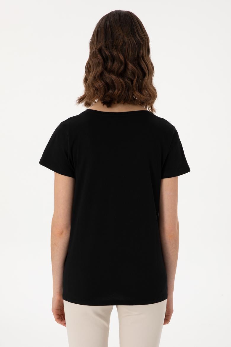 Kadın Siyah Tişört - 50297454055